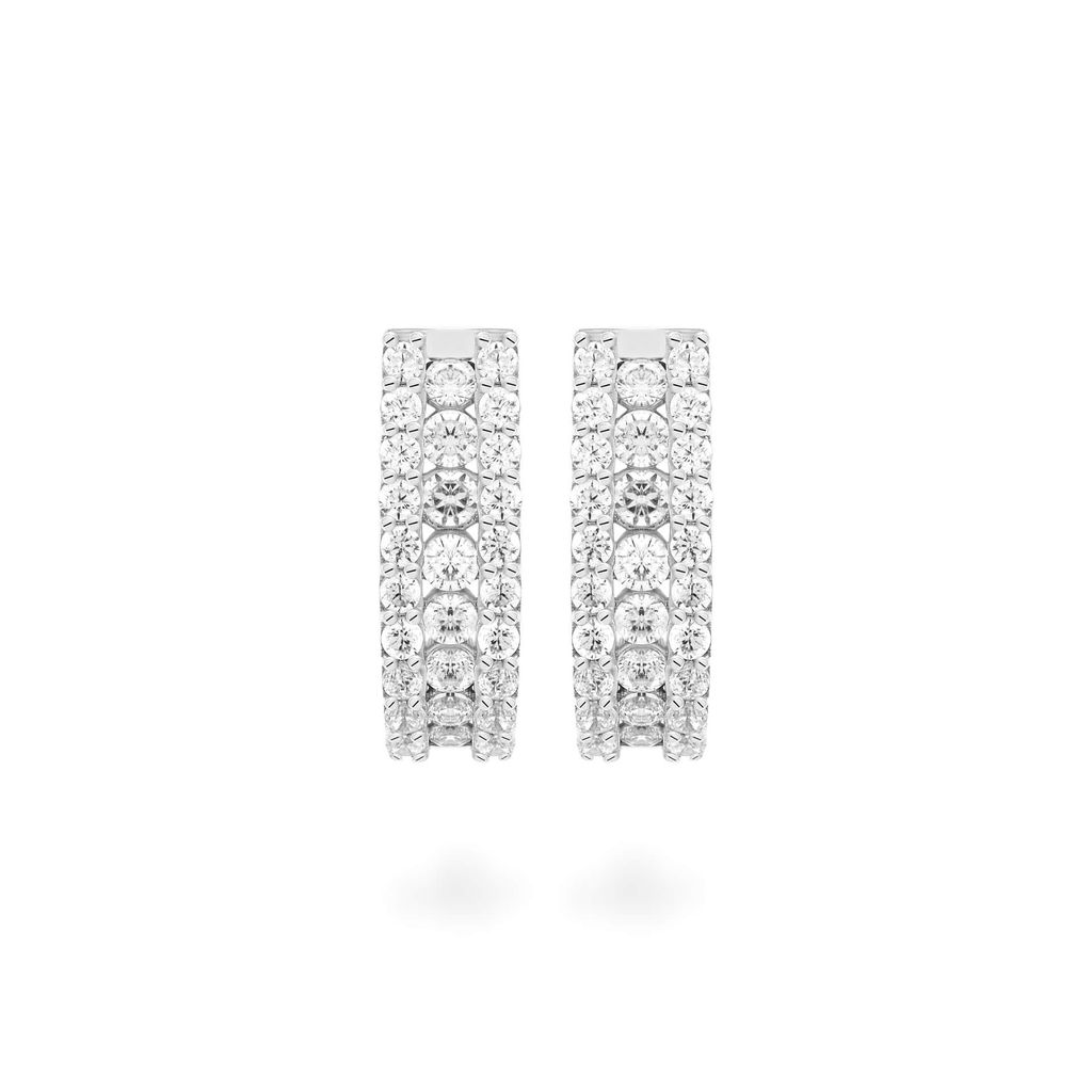 Hoa tai vàng trắng 14K gắn đá CZ DOJI AFEK000675F2CZ1