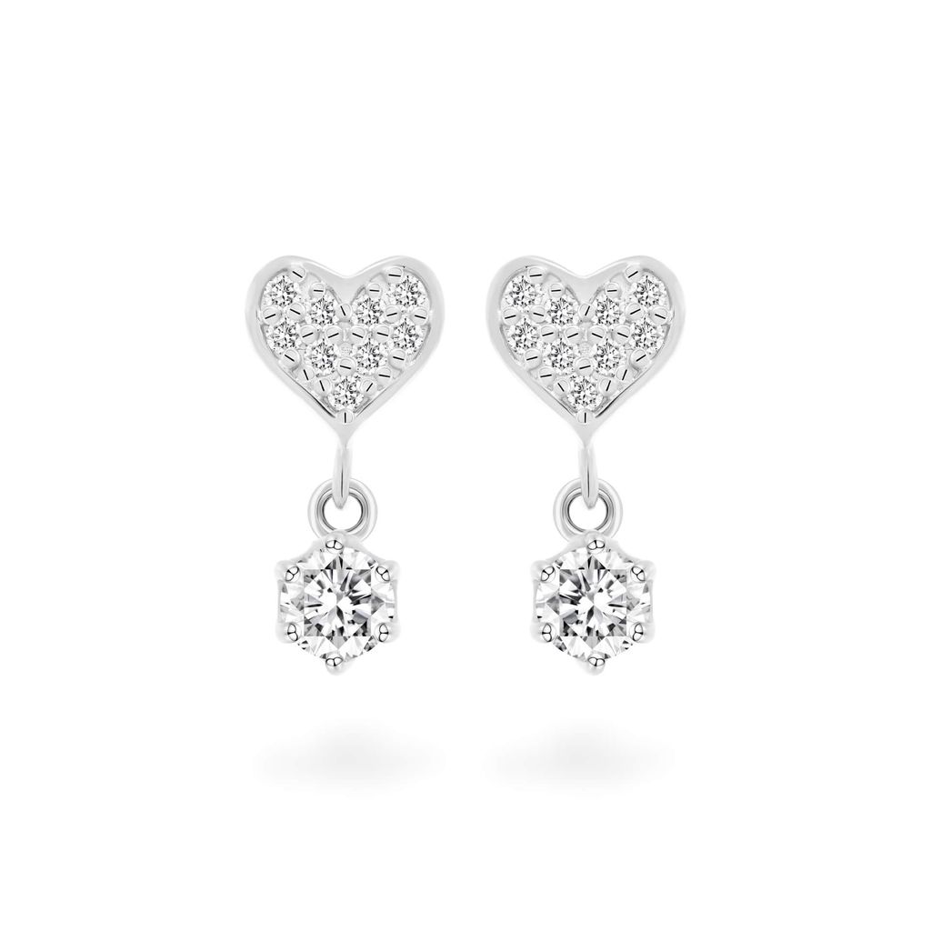 Hoa tai vàng trắng 14K gắn đá CZ DOJI AFEK000682F2CZ1