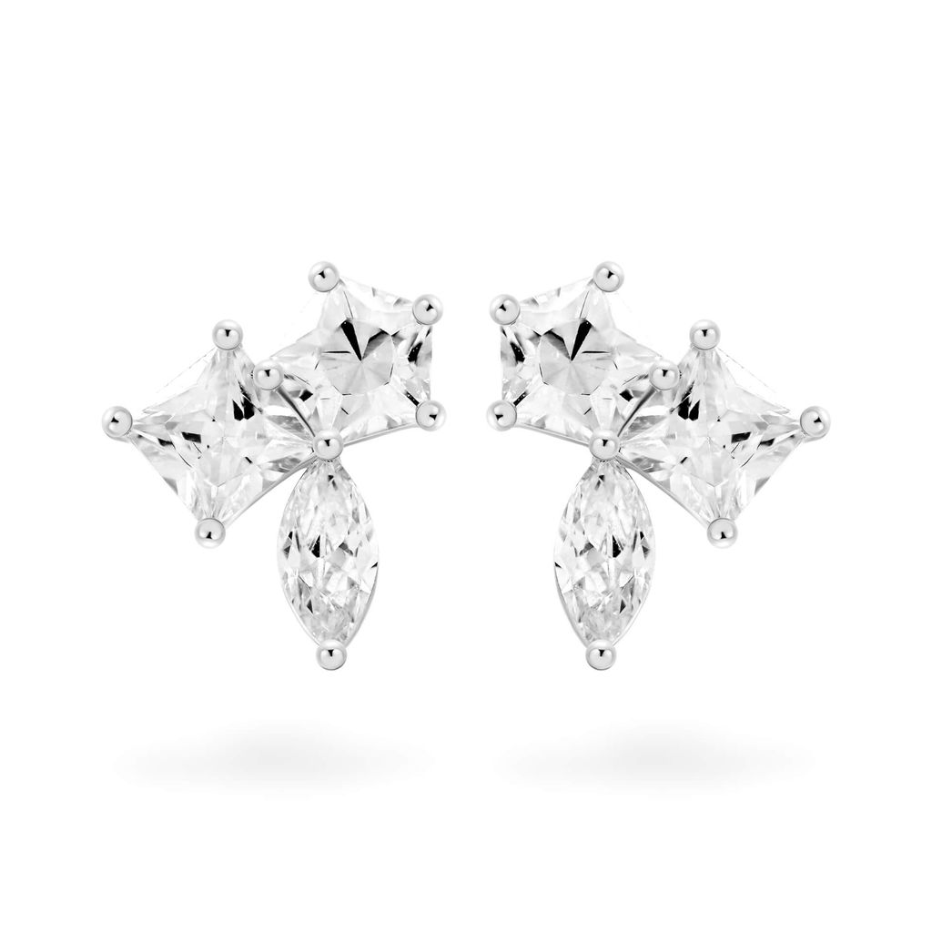 Hoa tai vàng trắng 14K gắn đá CZ DOJI AFEK000685F2CZ1