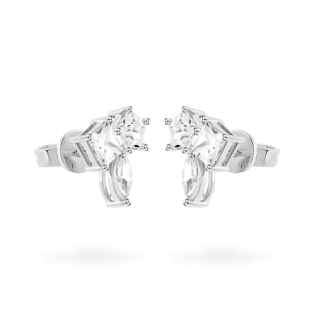 Hoa tai vàng trắng 14K gắn đá CZ DOJI AFEK000685F2CZ1