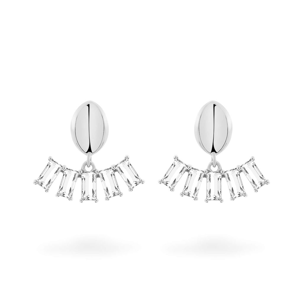 Hoa tai vàng trắng 14K gắn đá CZ DOJI AFEK000689F2CZ1