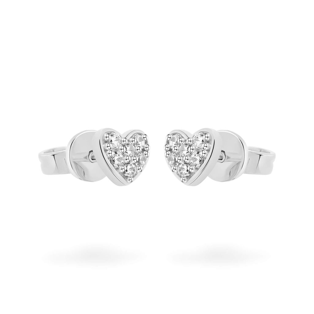 Hoa tai vàng trắng 14K gắn đá CZ DOJI AFEK000708F2CZ1