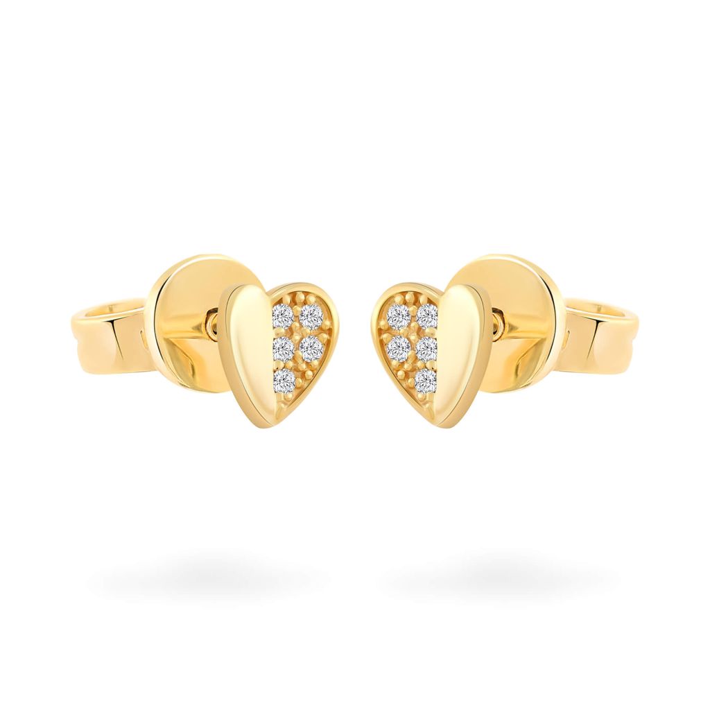 Hoa tai vàng vàng 14K gắn đá CZ DOJI AFEK000721F1CZ1