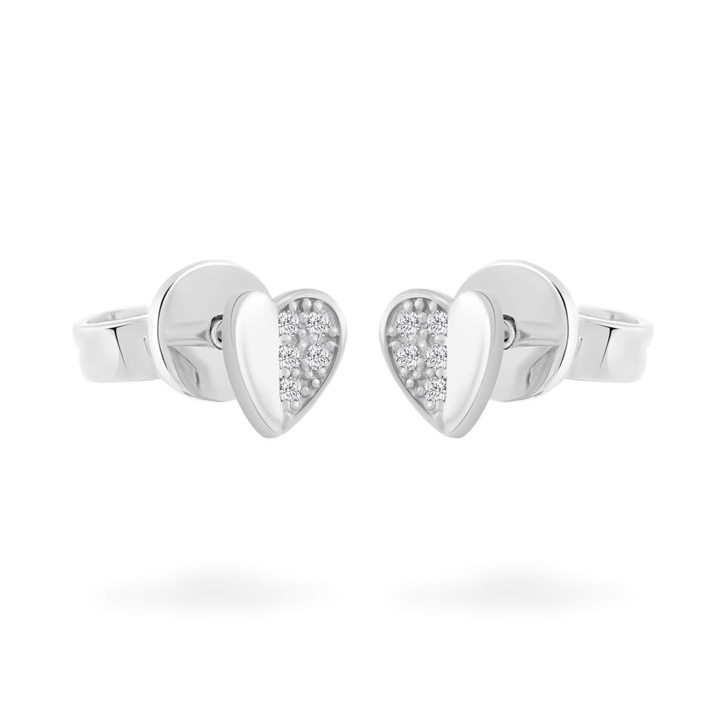 Hoa tai vàng trắng 14K gắn đá CZ DOJI AFEK000721F2CZ1