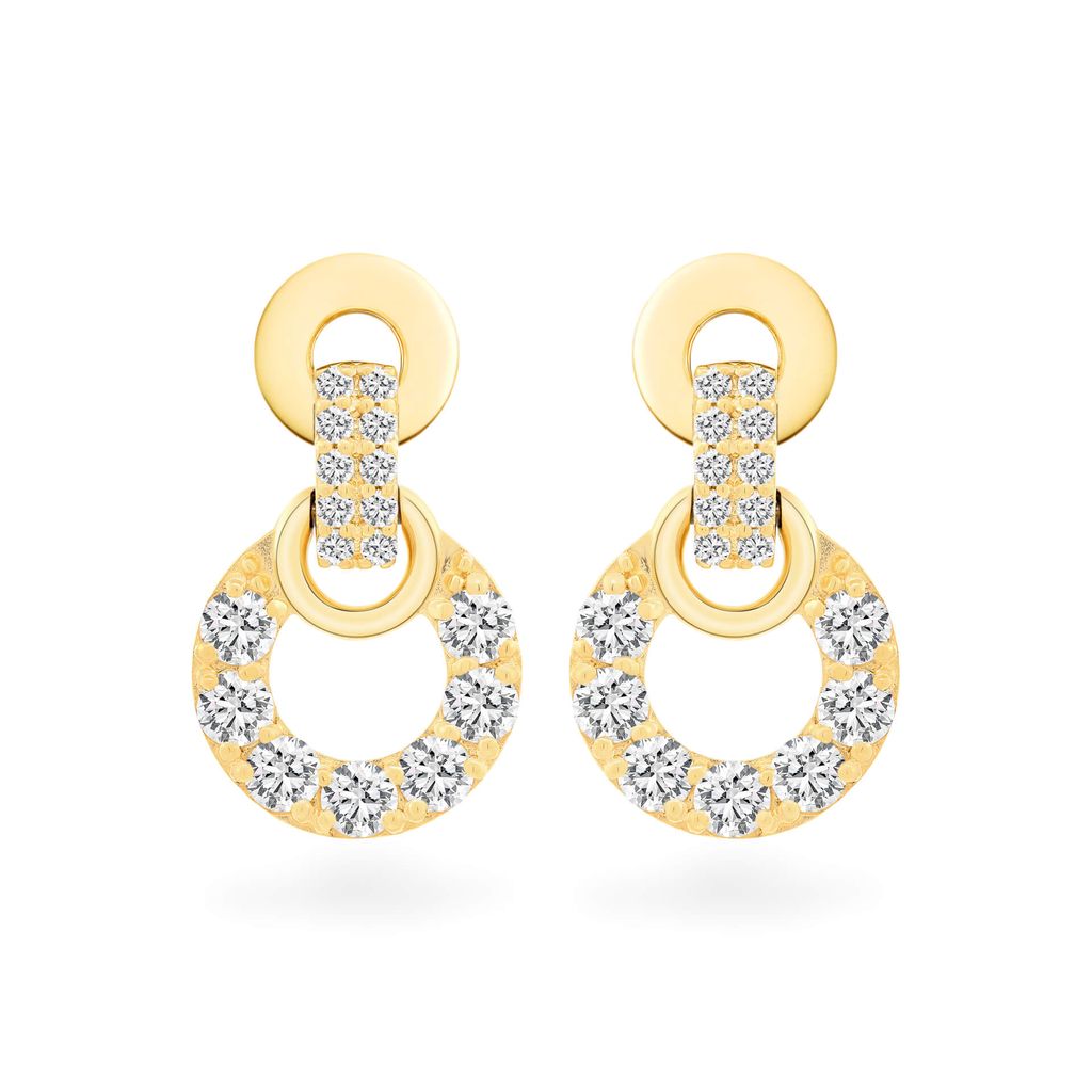Hoa tai vàng vàng 18K gắn đá CZ DOJI AFEM001022D1CZ1