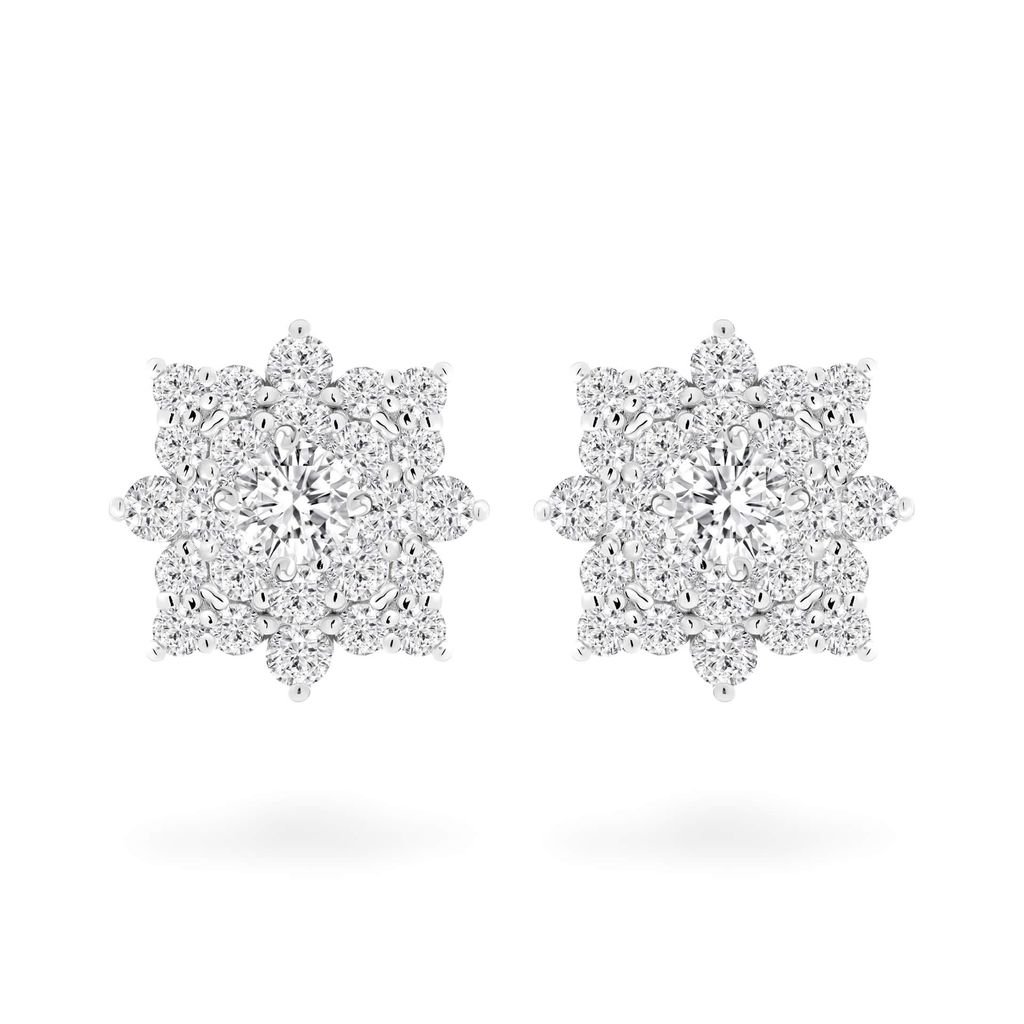 Hoa tai vàng trắng 18K gắn đá CZ DOJI AFEM100057D2CZ1