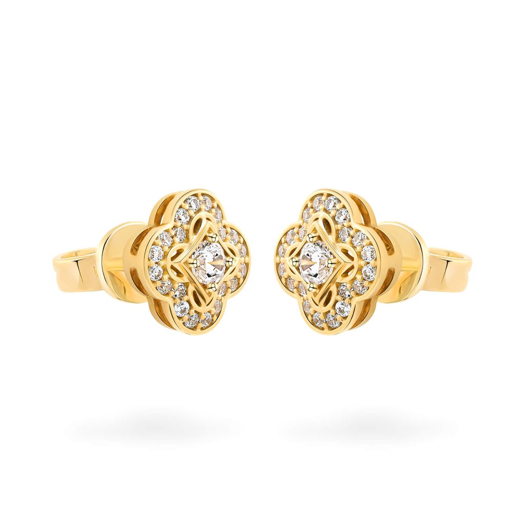 Hoa tai vàng vàng 18K gắn đá CZ DOJI AFEM100471D1CZ1
