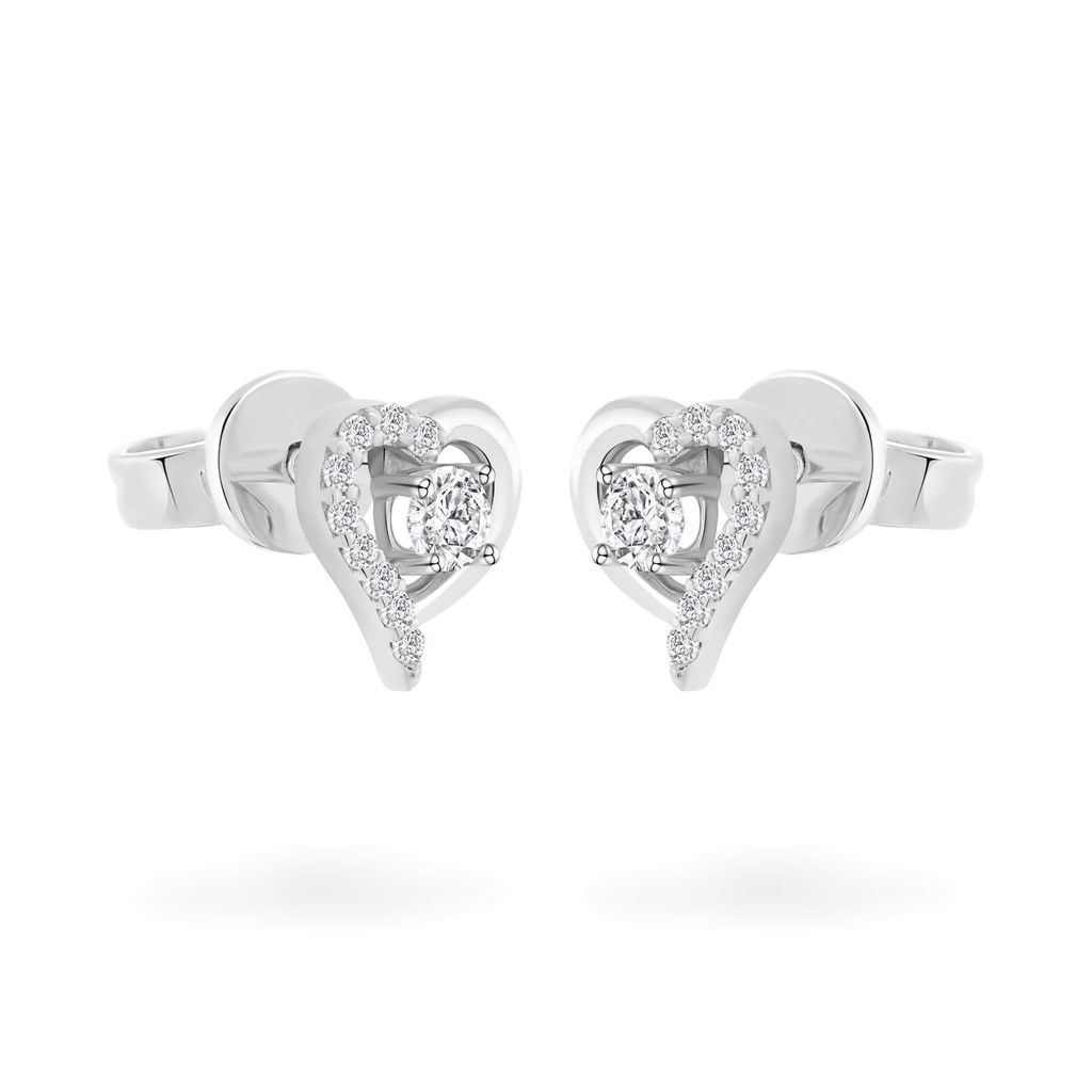 Hoa tai vàng trắng 18K gắn đá CZ DOJI AFEM100491D2CZ1