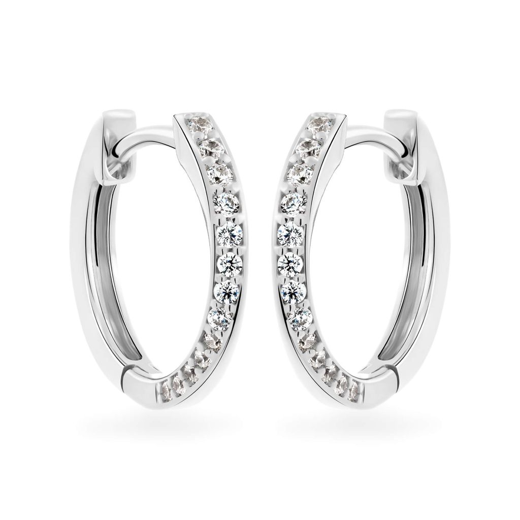 Hoa tai vàng trắng 18K gắn đá CZ DOJI AFEM001124D2CZ1