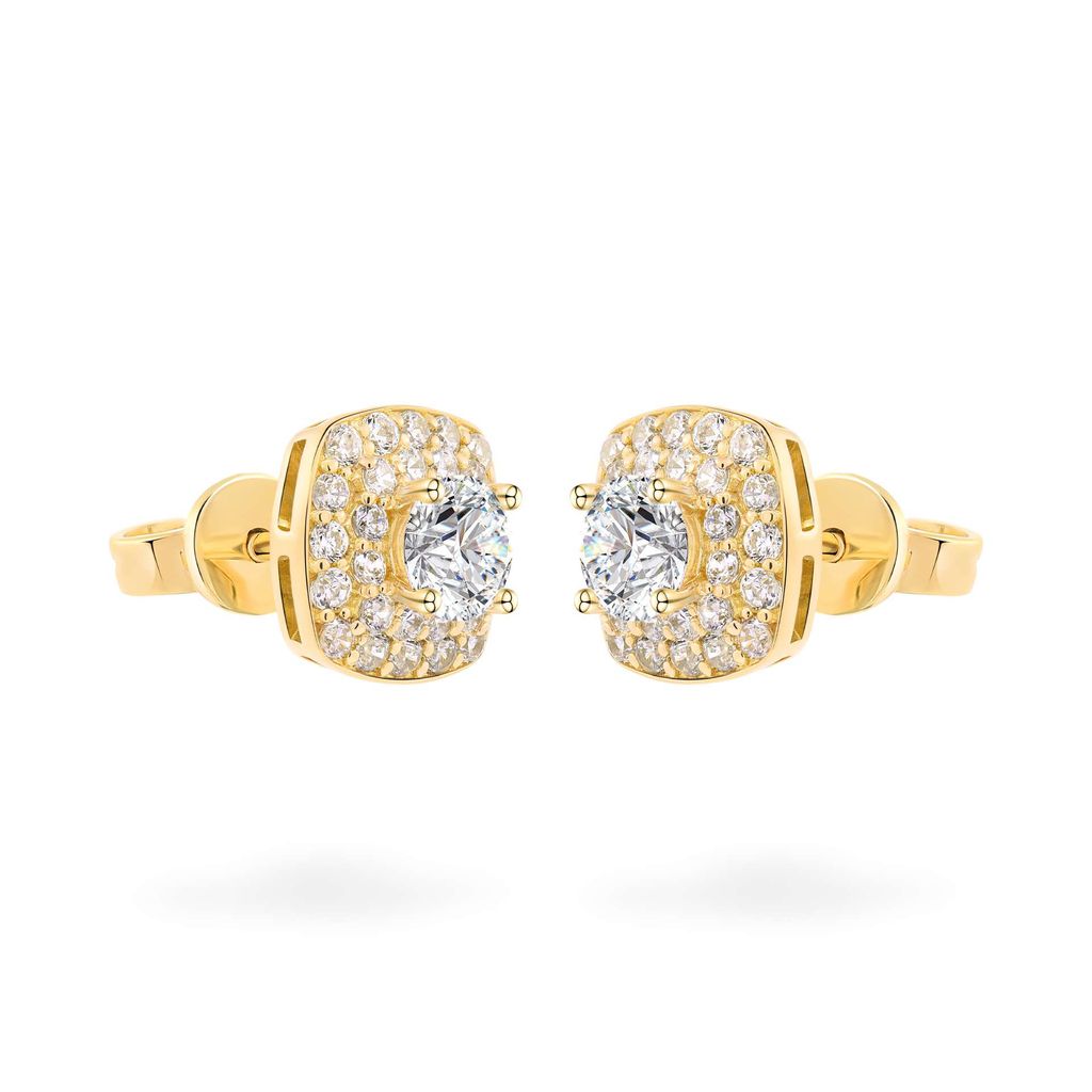 Hoa tai vàng vàng 18K gắn đá CZ DOJI AFEM200175D1CZ1