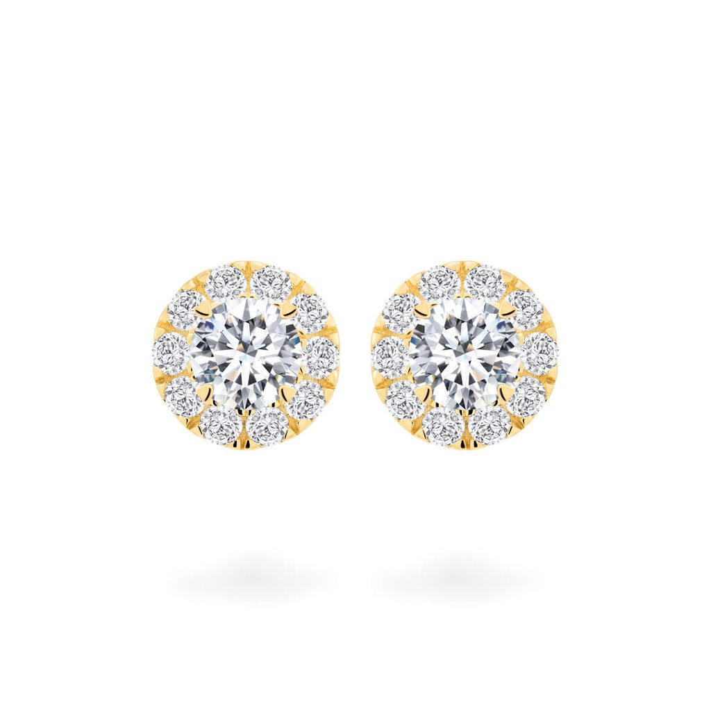 Hoa tai vàng vàng 18K gắn đá CZ DOJI AFEM300040D1CZ1