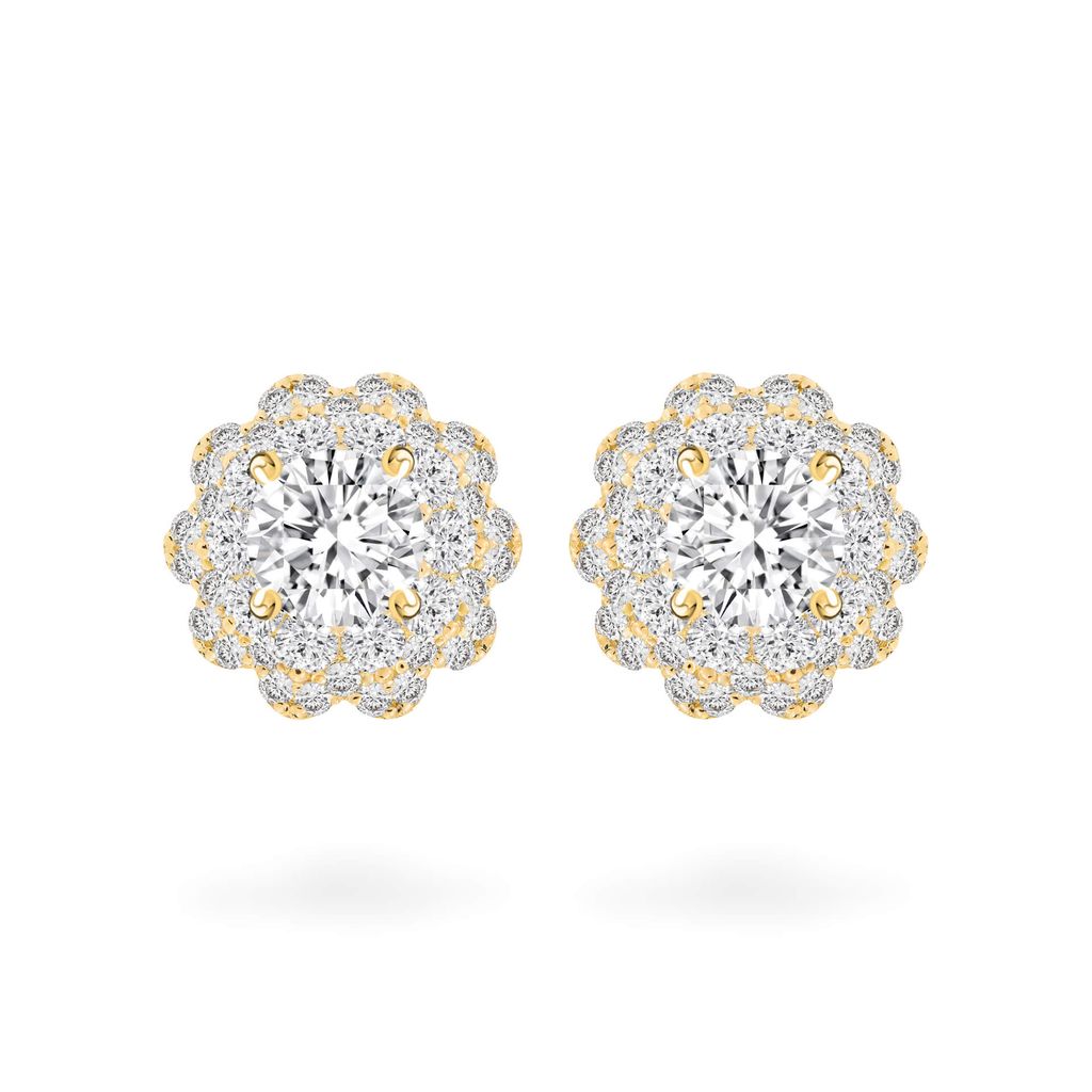 Hoa tai vàng vàng 18K gắn đá CZ DOJI AFEM300185D1CZ1