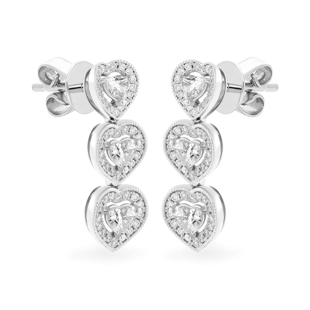 Hoa tai vàng trắng 18K gắn kim cương DOJI AFER000030D2DA1