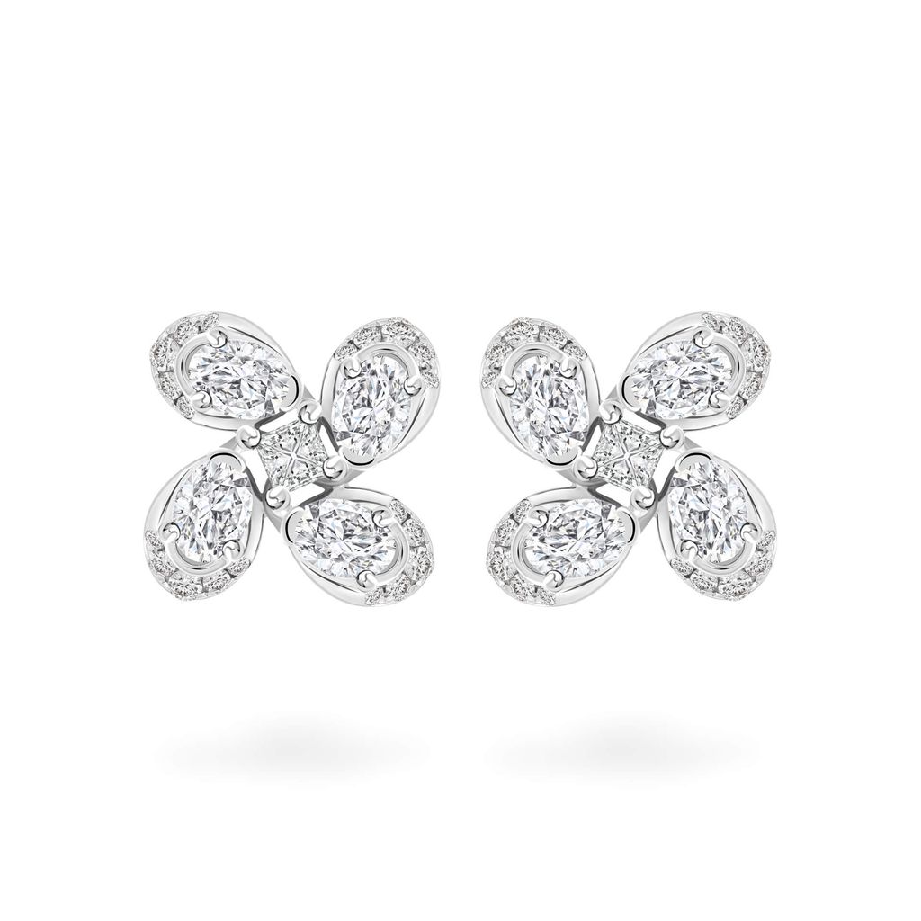 Hoa tai vàng trắng 18K gắn kim cương DOJI AFER000450D2DA1