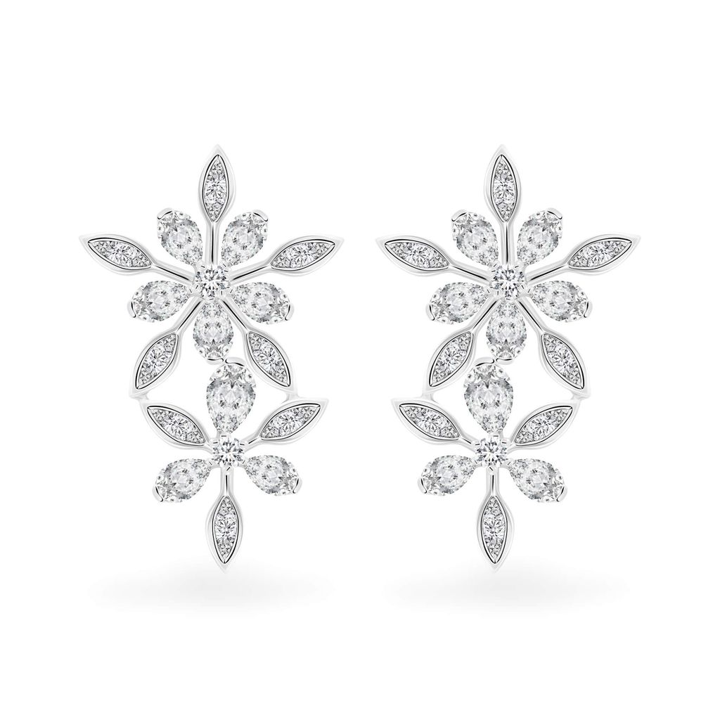 Hoa tai vàng trắng 14K gắn kim cương DOJI AFER000495F2DA1