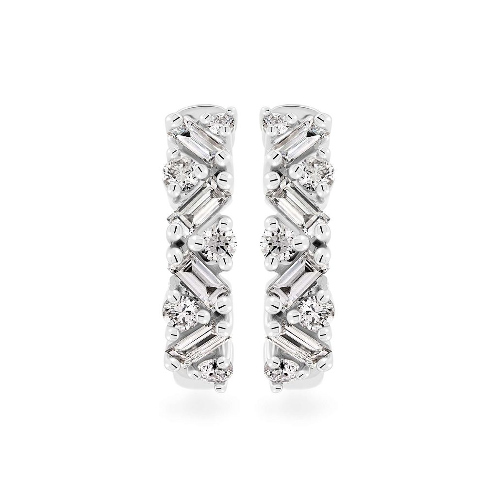 Hoa tai vàng trắng 14K gắn kim cương DOJI AFER600003F2DA1