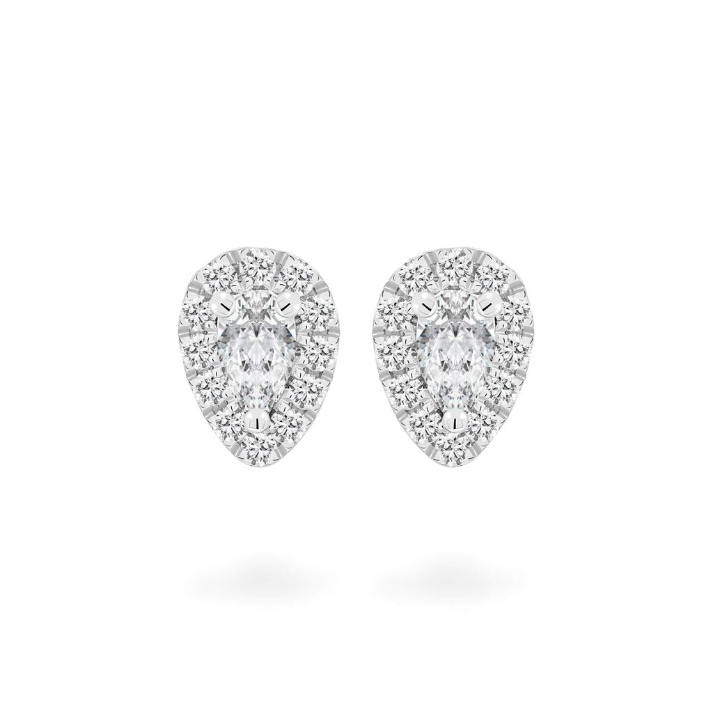 Hoa tai vàng trắng 14K gắn kim cương DOJI AFER700013F2DA1