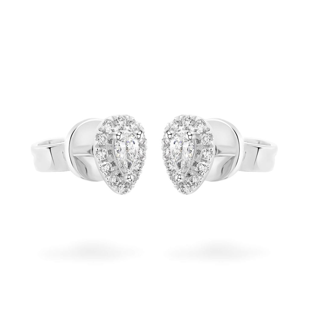 Hoa tai vàng trắng 14K gắn kim cương DOJI AFER700013F2DA1