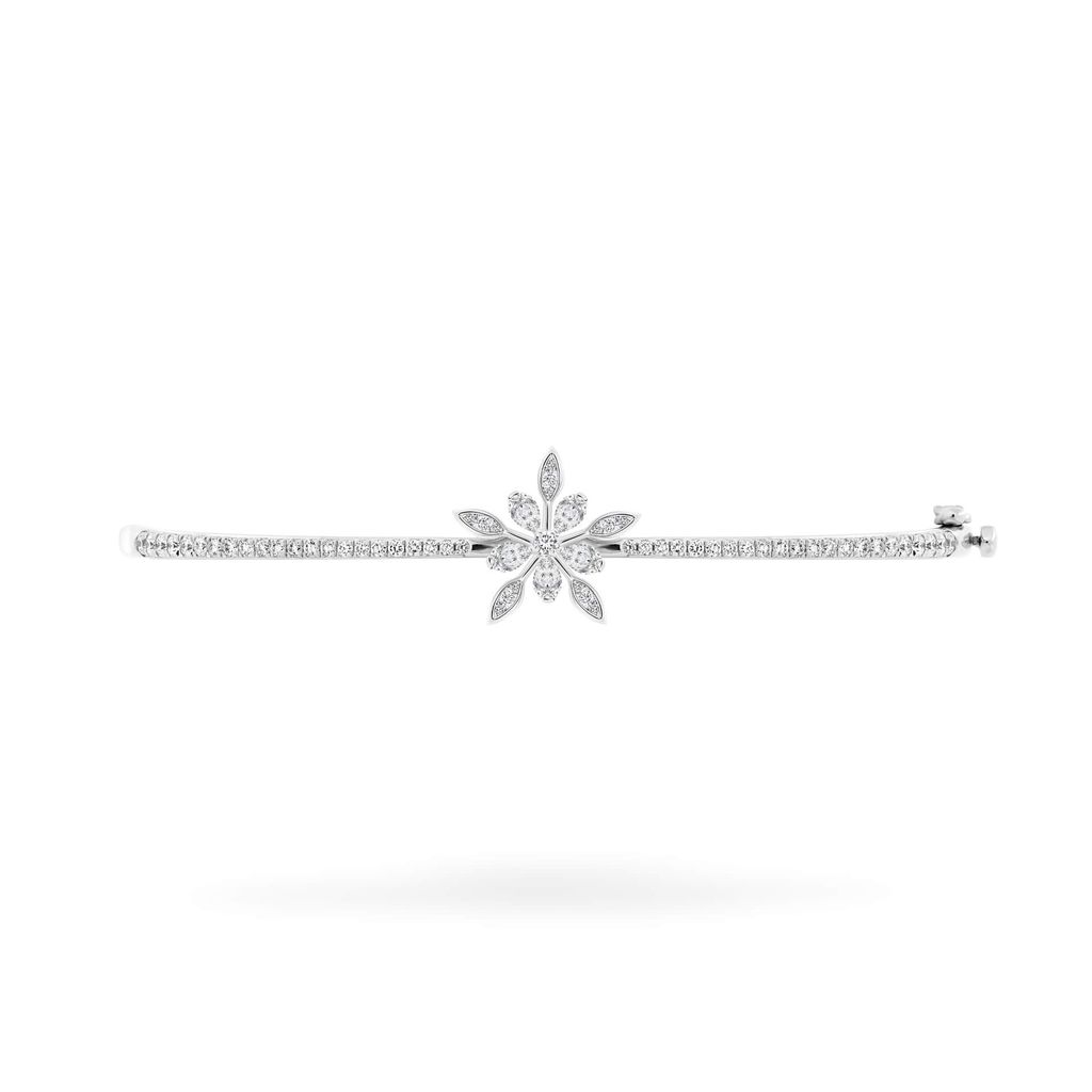 Vòng tay vàng trắng 14K gắn kim cương DOJI AFGR000506F2DA1
