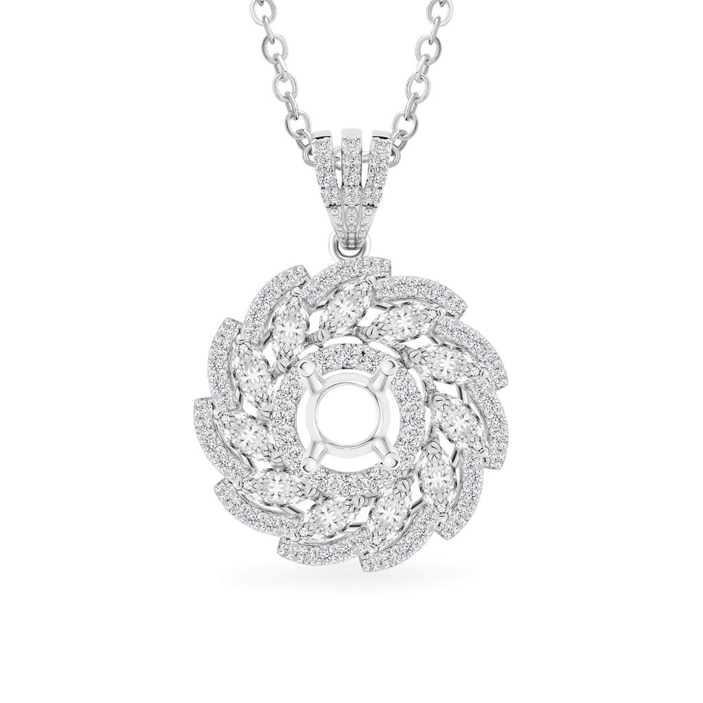 Ổ mặt dây vàng trắng 18K DOJI AFPA002035D2KK1