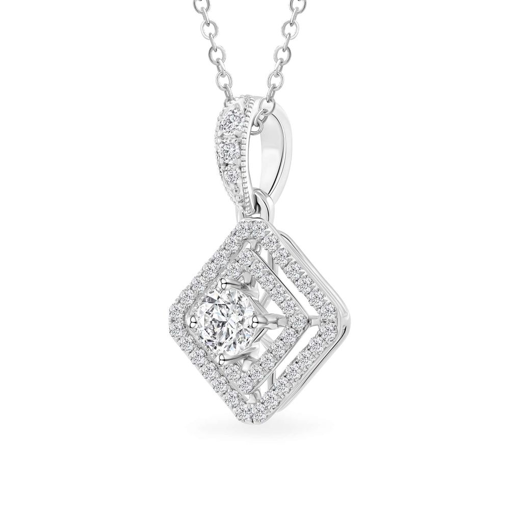 Mặt dây vàng trắng 14K gắn kim cương DOJI AFPB000043F2HA1