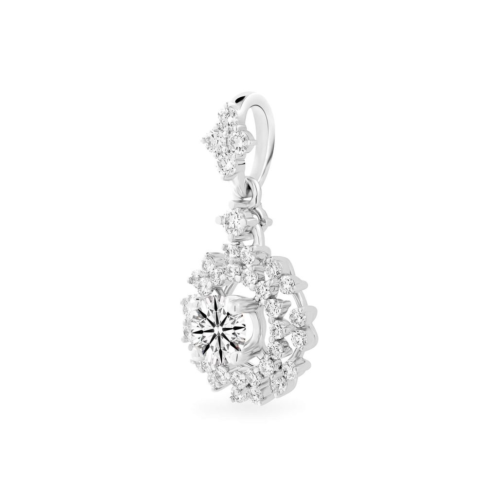 Mặt dây vàng trắng 14K gắn kim cương DOJI AFPB000070F2HA1