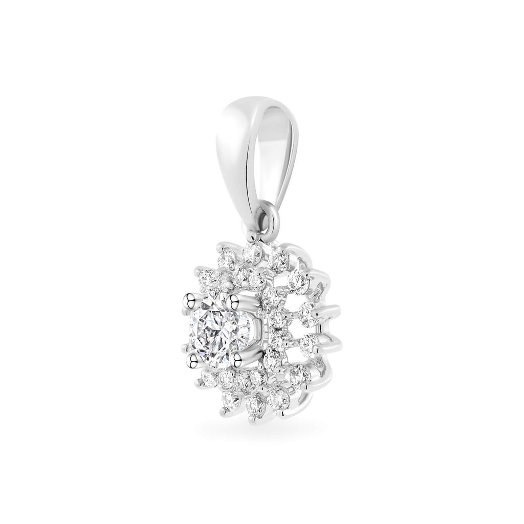Mặt dây vàng trắng 14K gắn kim cương DOJI AFPB001944F2HA1