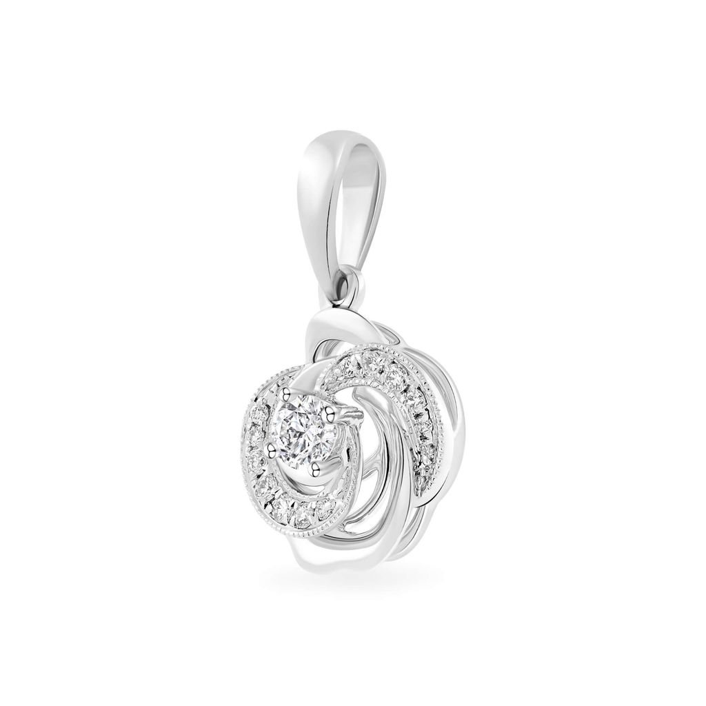 Mặt dây vàng trắng 14K gắn kim cương DOJI AFPB001946F2HA1