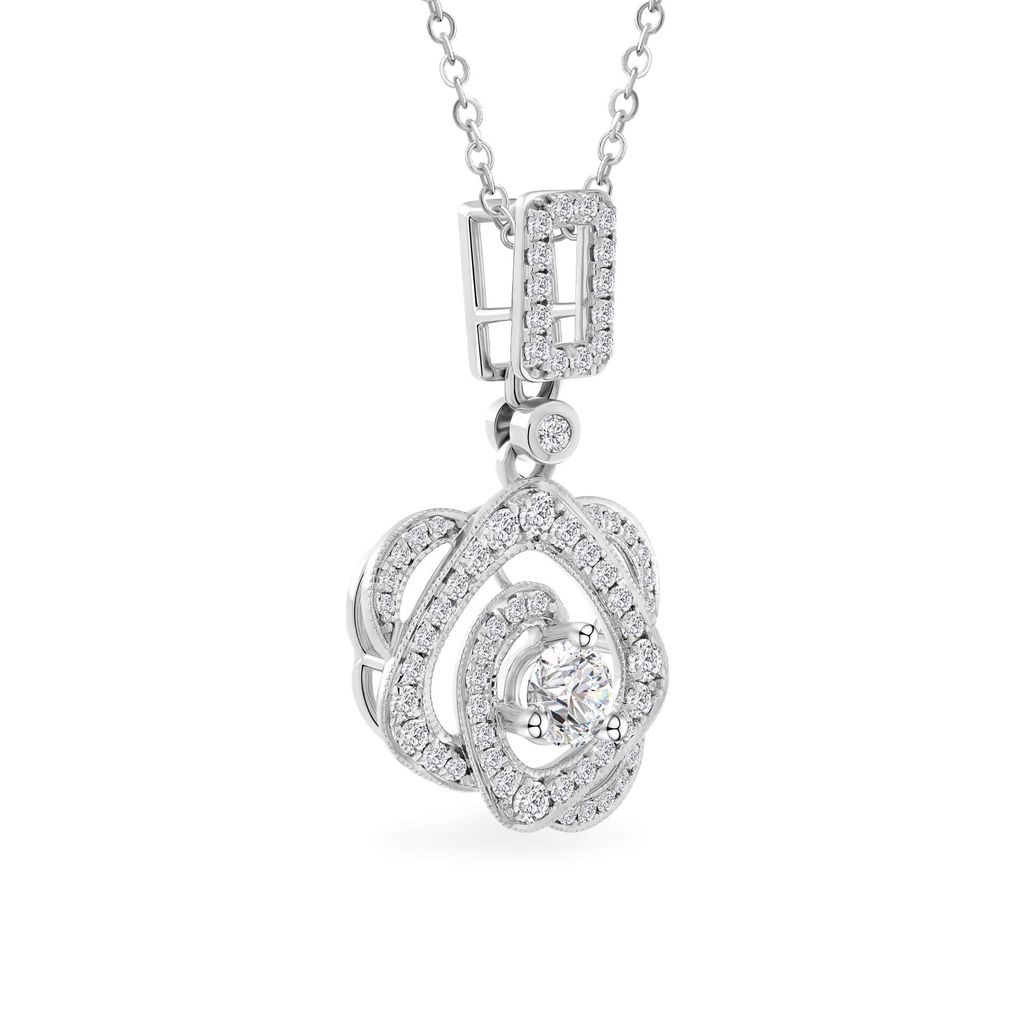 Mặt dây vàng trắng 14K gắn kim cương DOJI AFPB100003F2HA1