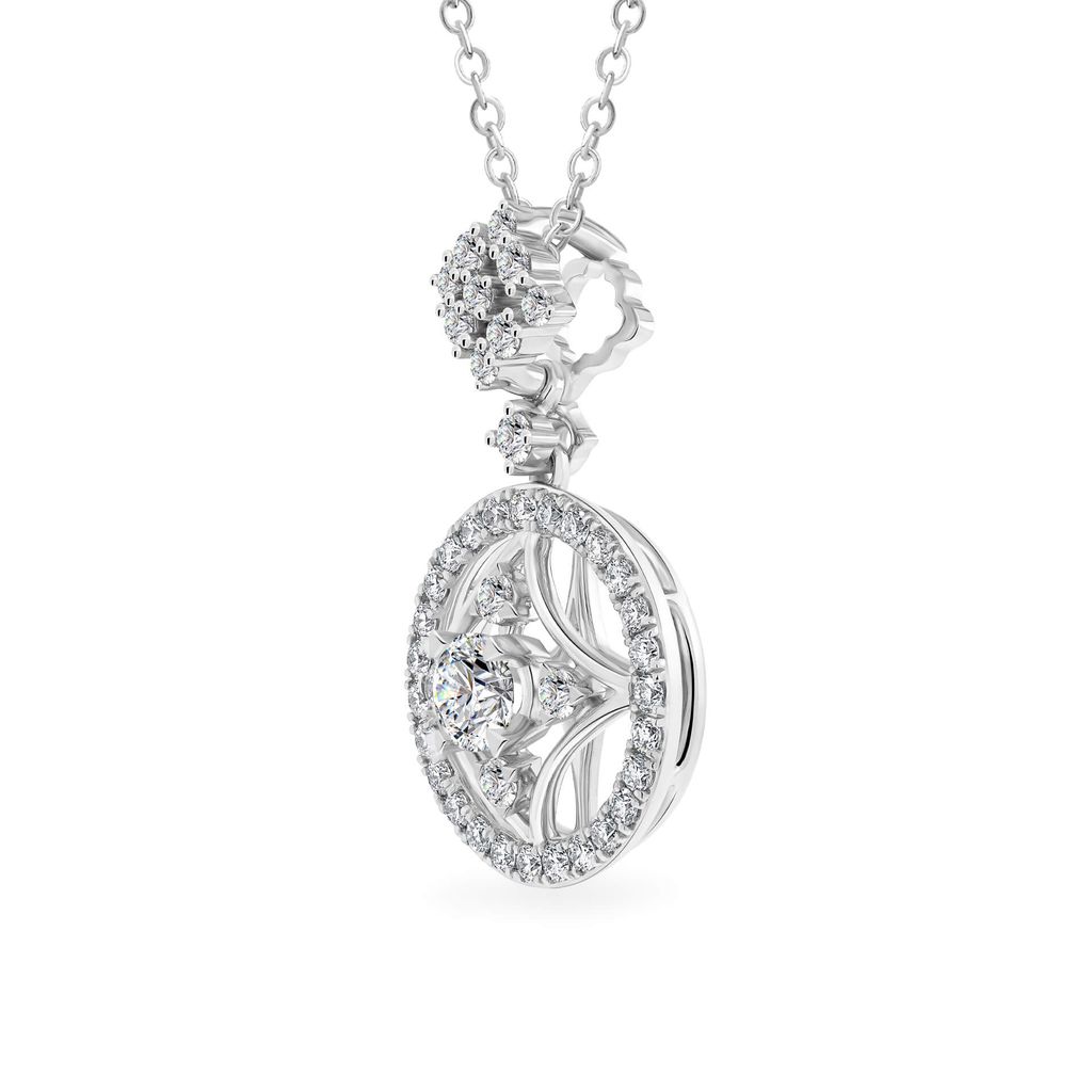 Mặt dây vàng trắng 14K gắn kim cương DOJI AFPB100017F2HA1