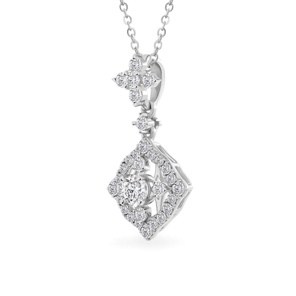Mặt dây vàng trắng 14K gắn kim cương DOJI AFPB100051F2HA1