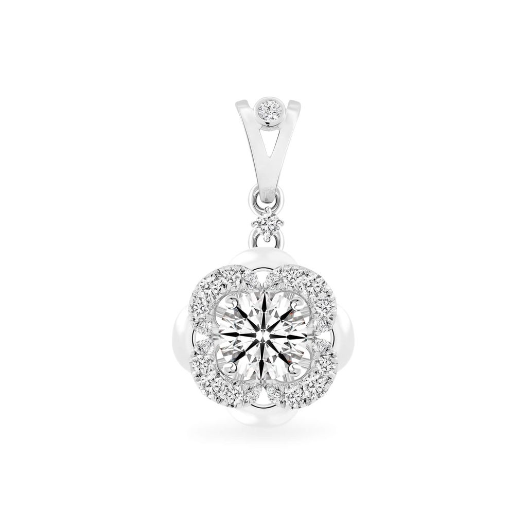Mặt dây vàng trắng 14K gắn kim cương DOJI AFPB101824F2HA1