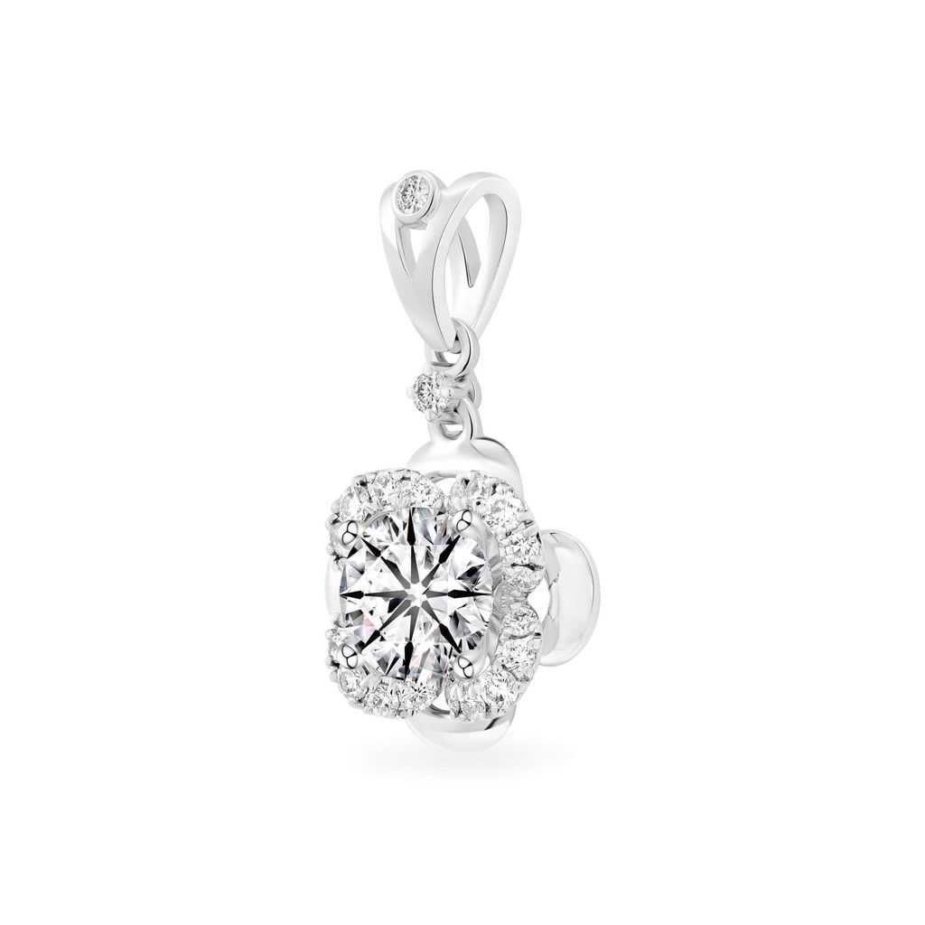 Mặt dây vàng trắng 14K gắn kim cương DOJI AFPB101824F2HA1