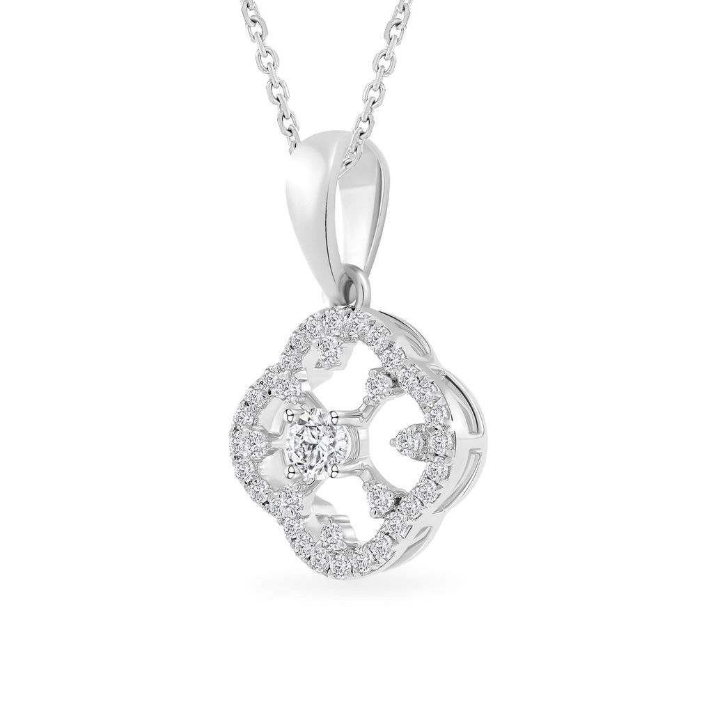 Mặt dây vàng trắng 14K gắn kim cương DOJI AFPB901955F2HA1