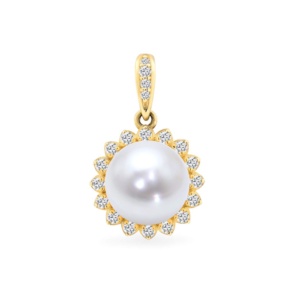 Mặt dây nữ vàng vàng 14K gắn ngọc trai Akoya DOJI AFPI000150F1PL1