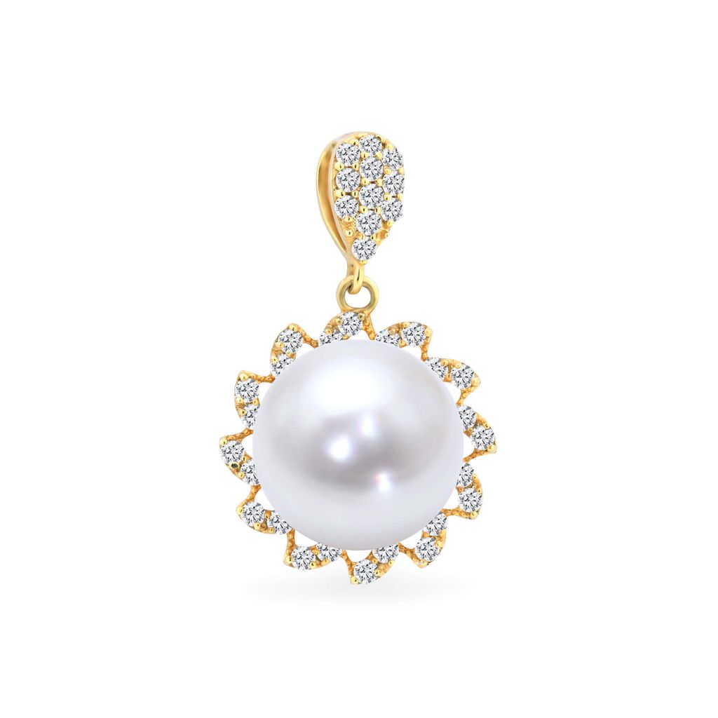 Mặt dây nữ vàng vàng 14K gắn ngọc trai Akoya DOJI AFPI000152F1PL1