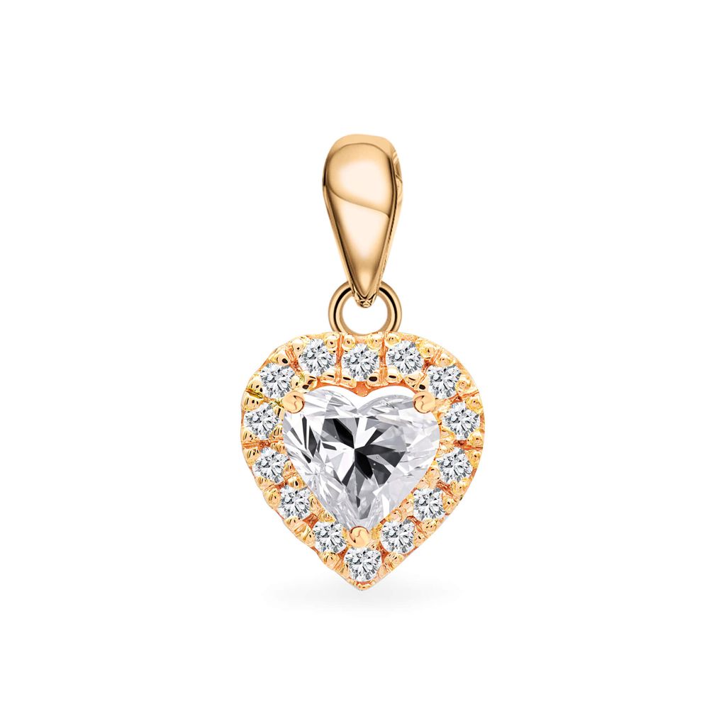 Mặt dây nữ vàng hồng 14K gắn đá CZ DOJI AFPJ000038F3CZ1