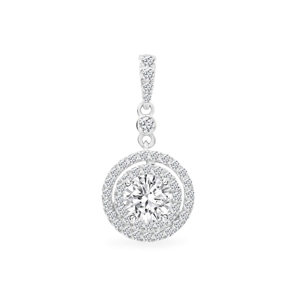 Mặt dây nữ vàng trắng 14K gắn đá CZ DOJI AFPJ000094F2CZ1
