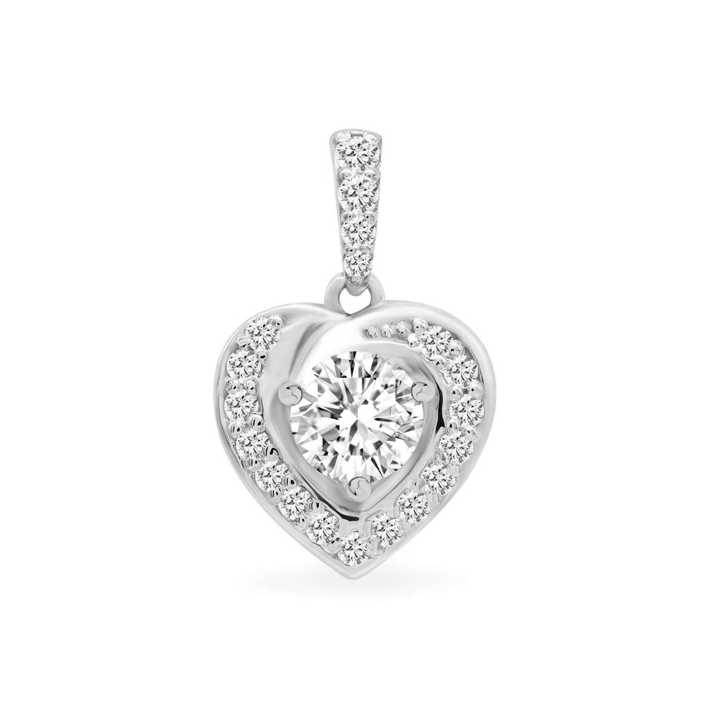 Mặt dây vàng trắng 14K gắn đá CZ DOJI AFPJ000119F2CZ1