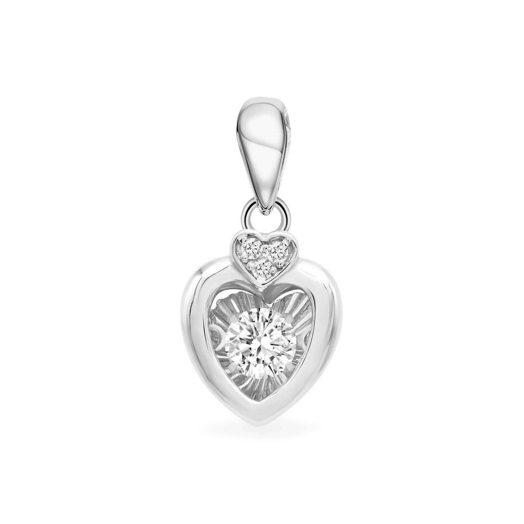 Mặt dây vàng trắng 14K gắn đá CZ DOJI AFPJ000272F2CZ1