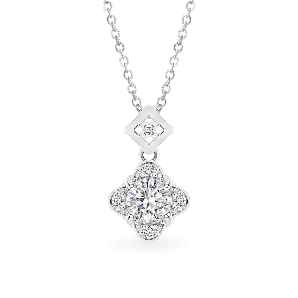 Mặt dây vàng trắng 14K gắn đá CZ DOJI AFPJ000501F2CZ1