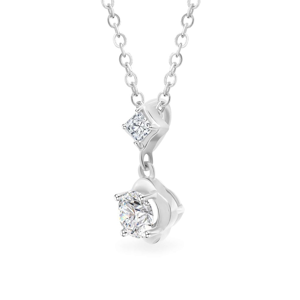 Mặt dây vàng trắng 14K gắn đá CZ DOJI AFPJ000502F2CZ1