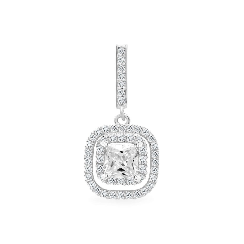 Mặt dây nữ vàng trắng 14K gắn đá CZ DOJI AFPJ000043F2CZ1