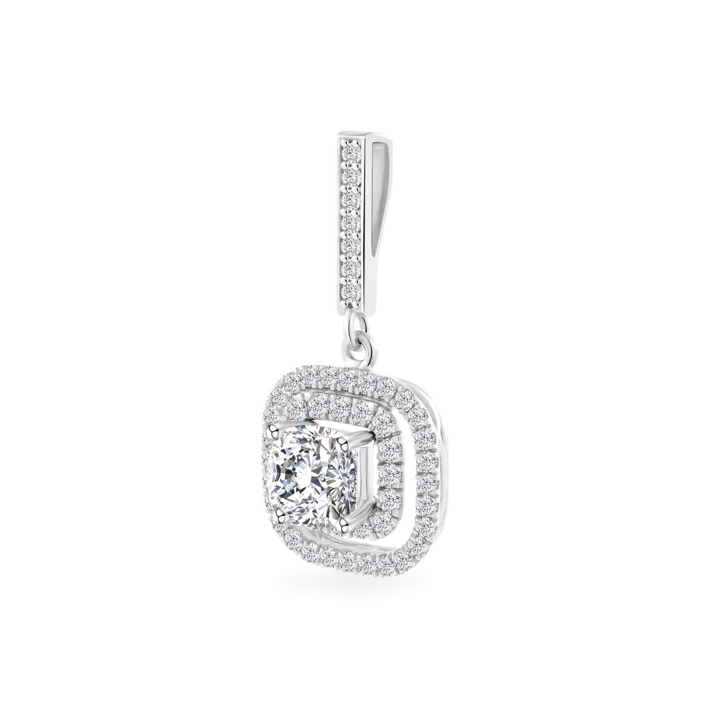 Mặt dây nữ vàng trắng 14K gắn đá CZ DOJI AFPJ000043F2CZ1