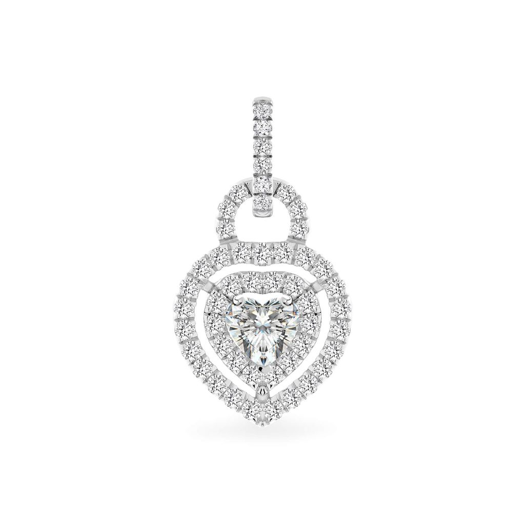 Mặt dây nữ vàng trắng 14K gắn đá CZ DOJI AFPJ000113F2CZ1