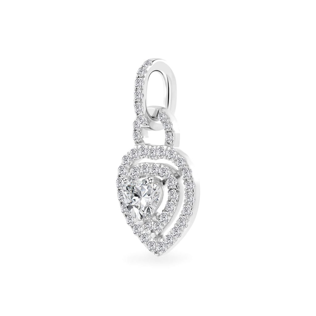Mặt dây nữ vàng trắng 14K gắn đá CZ DOJI AFPJ000113F2CZ1