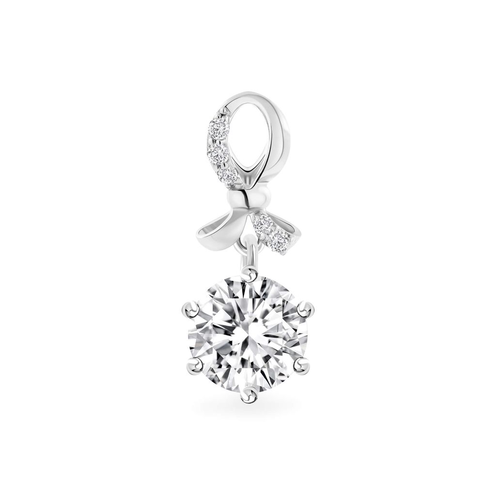 Mặt dây nữ vàng trắng 14K gắn đá CZ DOJI AFPJ000140F2CZ1
