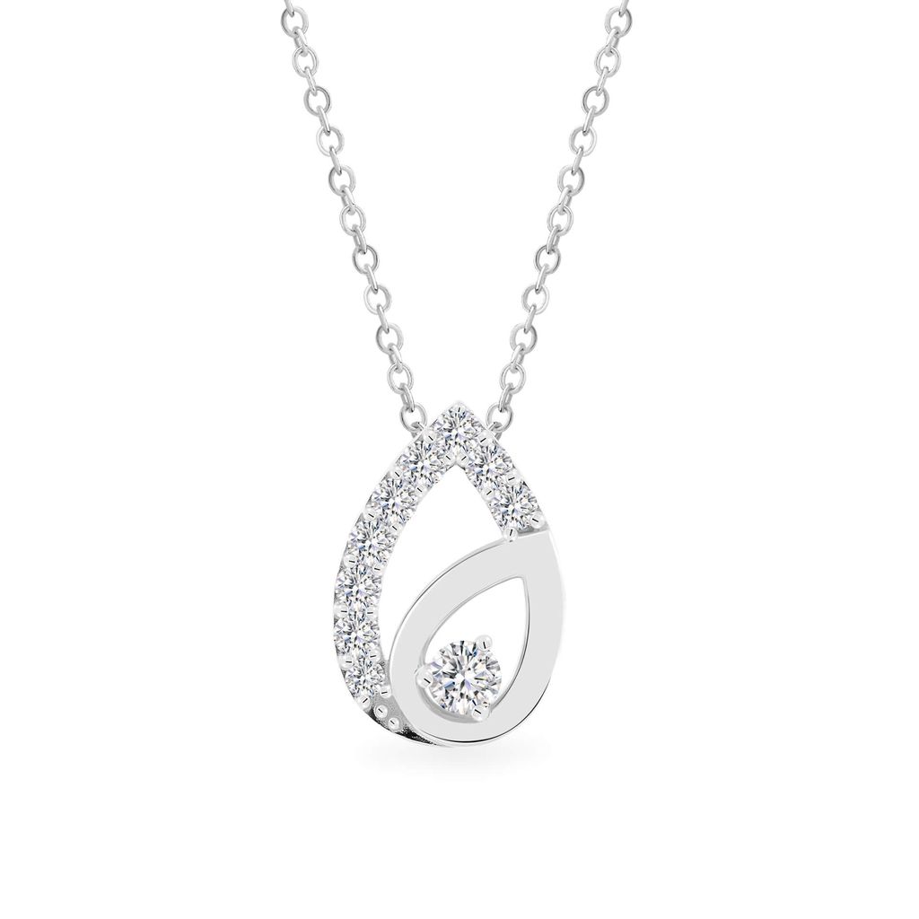 Mặt dây vàng trắng 14K gắn đá CZ DOJI AFPJ000505F2CZ1