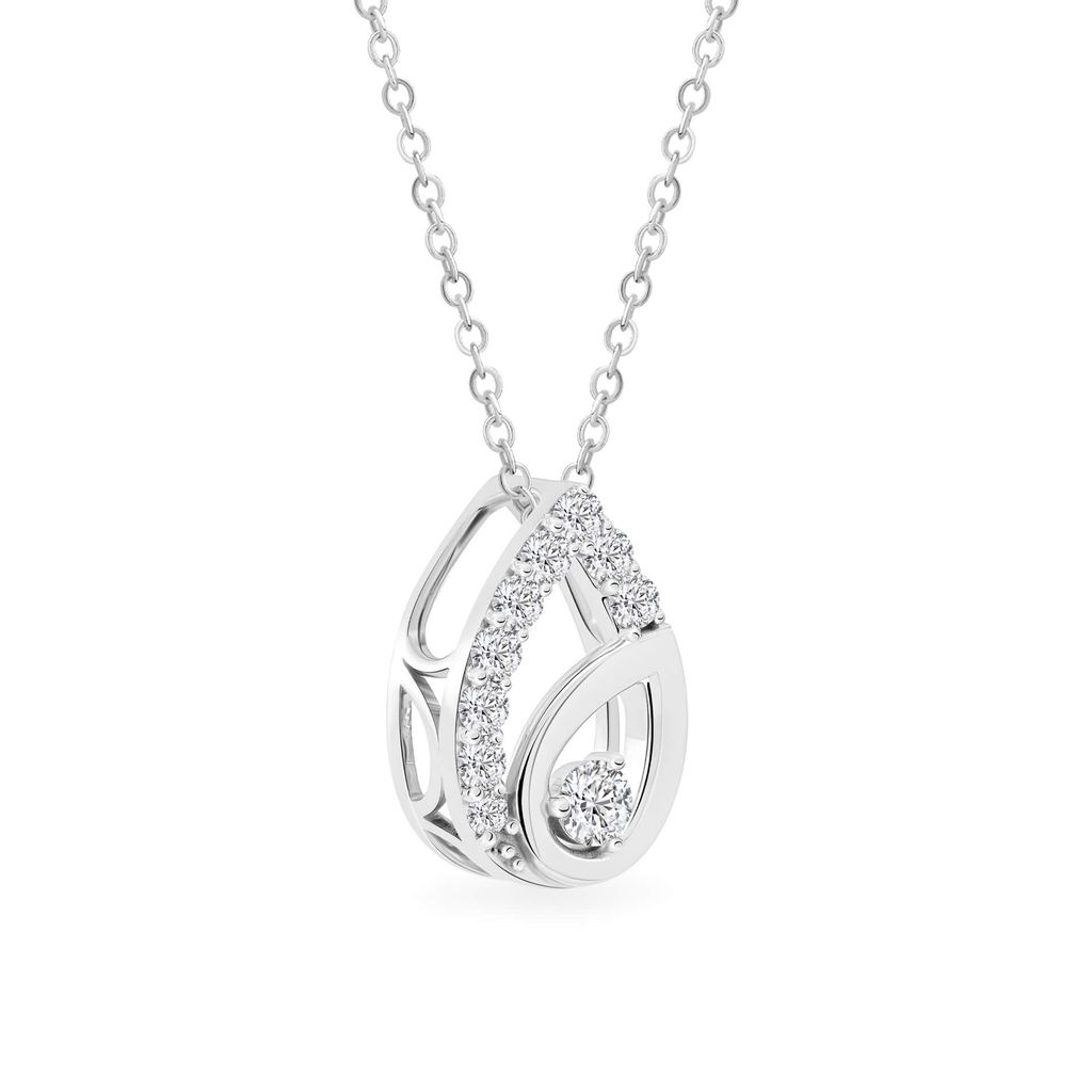 Mặt dây vàng trắng 14K gắn đá CZ DOJI AFPJ000505F2CZ1