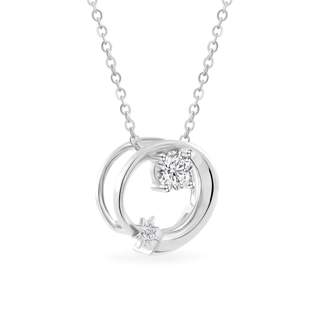 Mặt dây vàng trắng 14K gắn đá CZ DOJI AFPJ000507F2CZ1